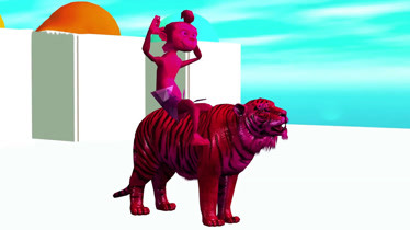 颜色教学小猴子骑在了大老虎的身上有几种颜色的大老虎