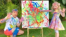 斯泰西乐园：斯泰西和爸爸在家绘画比赛，谁画的更好呢？