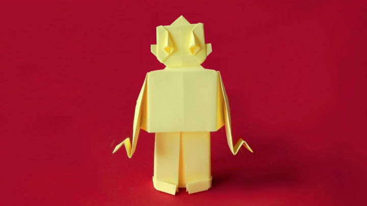 机器人也能用纸折出来?教你折纸机器人,滑稽又好玩!