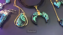 Most Easy Way to Create FAUX MALACHITE STONE from Polymer Clay Jewelry Tutorial