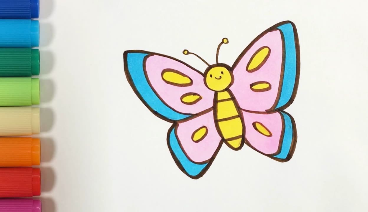 蝴蝶简笔画涂色 打印图片