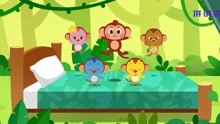 [图]英文磨耳朵趣味儿歌Five little monkeys，教宝宝玩耍时注意安全
