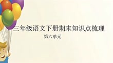 [图]三年级语文下册，期末总复习，第六单元知识点梳理