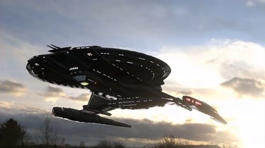 未来我神舟号大型宇宙探索飞船,在强大的复变引擎推动下起飞