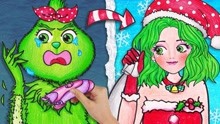 趣味纸动画：格林奇整形外科圣诞化妆挑战，小丸子挑战成功了吗？