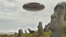 [图]震惊！UFO飞碟从空中投放复活节岛石像