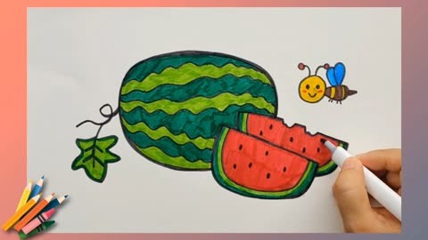 西瓜种植简笔画图片