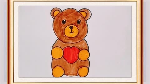 用六个圆画小熊,简单又可爱,小熊简笔画教程