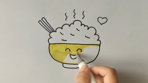 米饭简笔画可爱彩色图片
