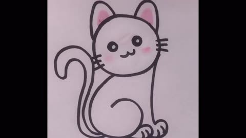 用数字6和9画小猫咪简笔画教程图案