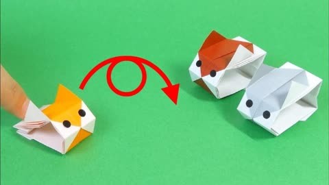 创意折纸手工视频教程集02 教你折纸跳跳仓鼠,简单可爱,比比看谁的
