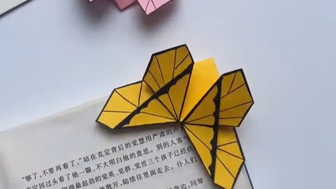 简单好看的折纸手工蝴蝶书签